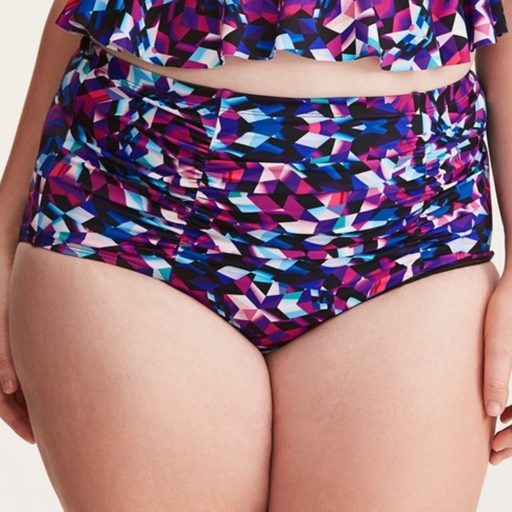Torrid GEO PRINT HIGH WAIST SWIM BOTTOM